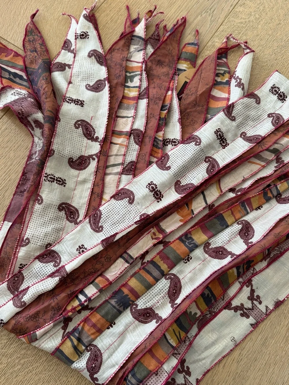 Art Studio Company Boho Mixed Print Multi-Strand Fringe Scarf OS